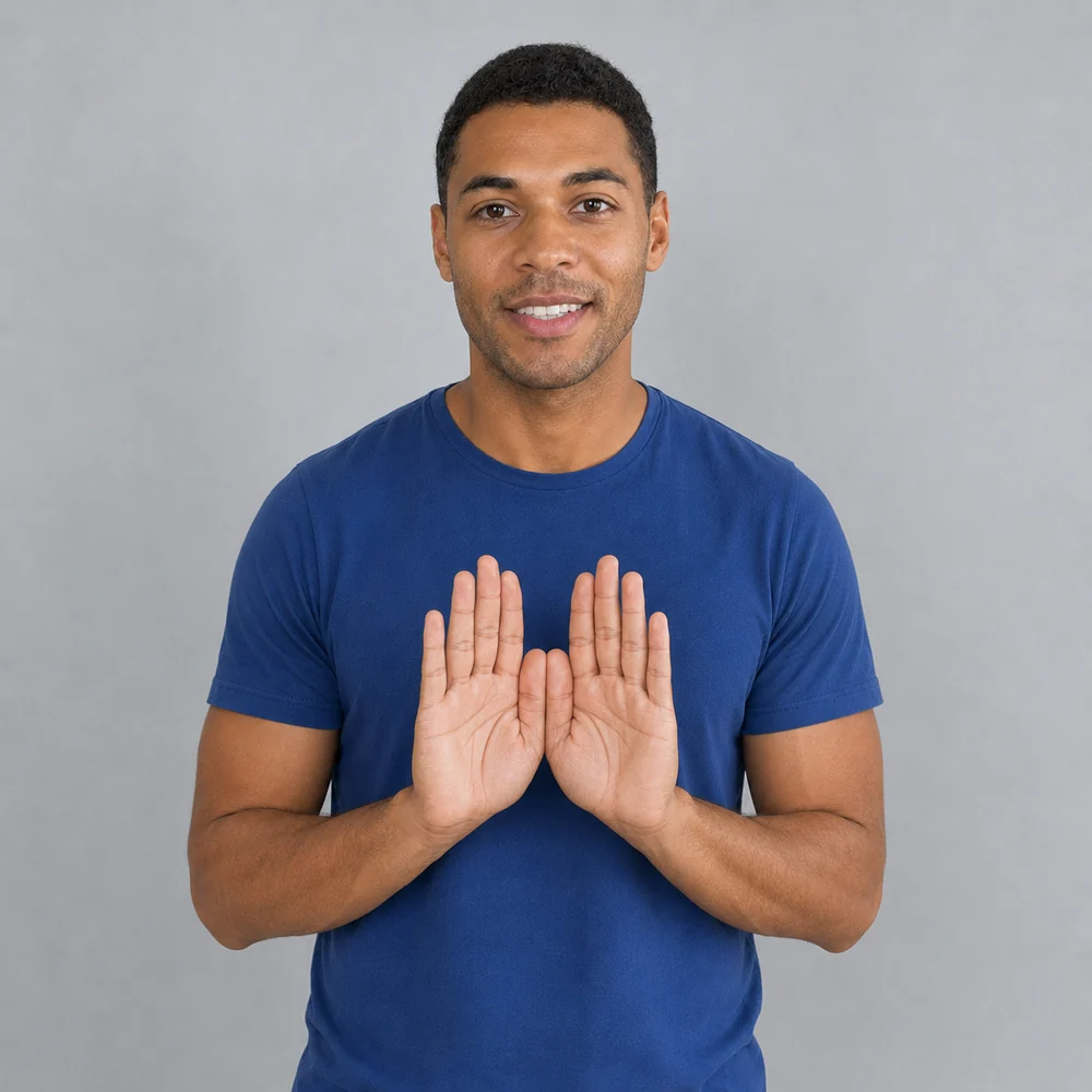 Actor showing their hands during a slate