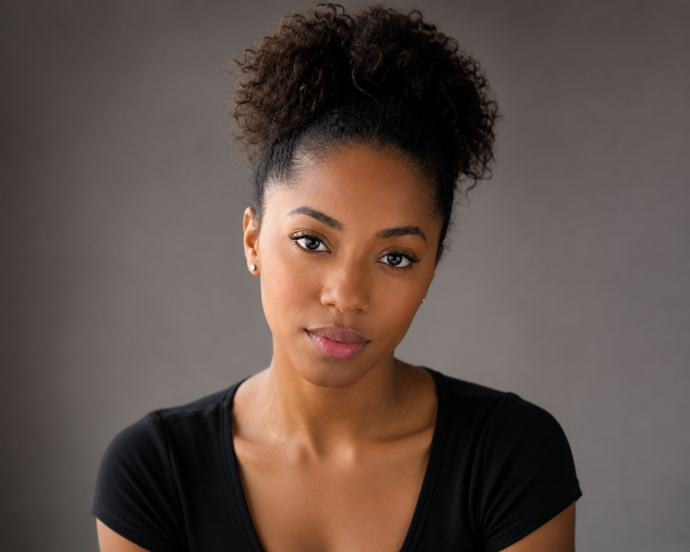 The SAME actor, same wardrobe, same day if possible, shot by a professional with proper lighting and a real portrait lens. The reader must be able to see the gap — in the falloff, the background, the micro-detail in the skin, the shaping — AND must also be able to see that the gap is smaller than they were led to believe. Present the two at equal size with no retouching advantage given to either. This figure is the integrity test of the whole chapter.