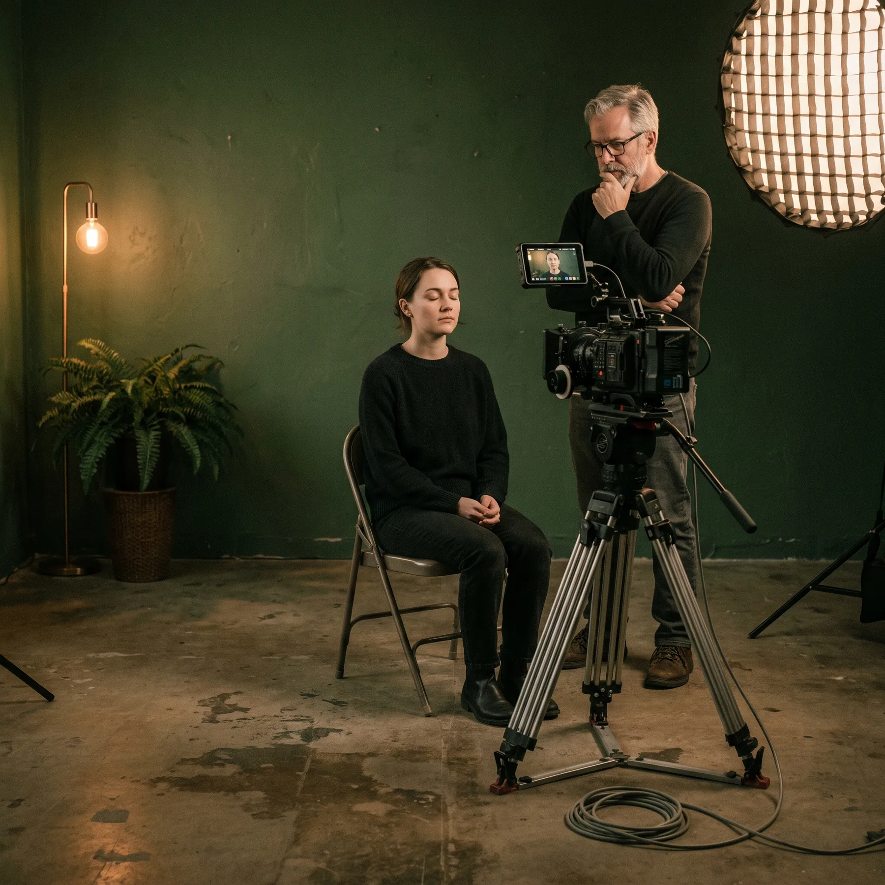 An actor learning on-camera performance