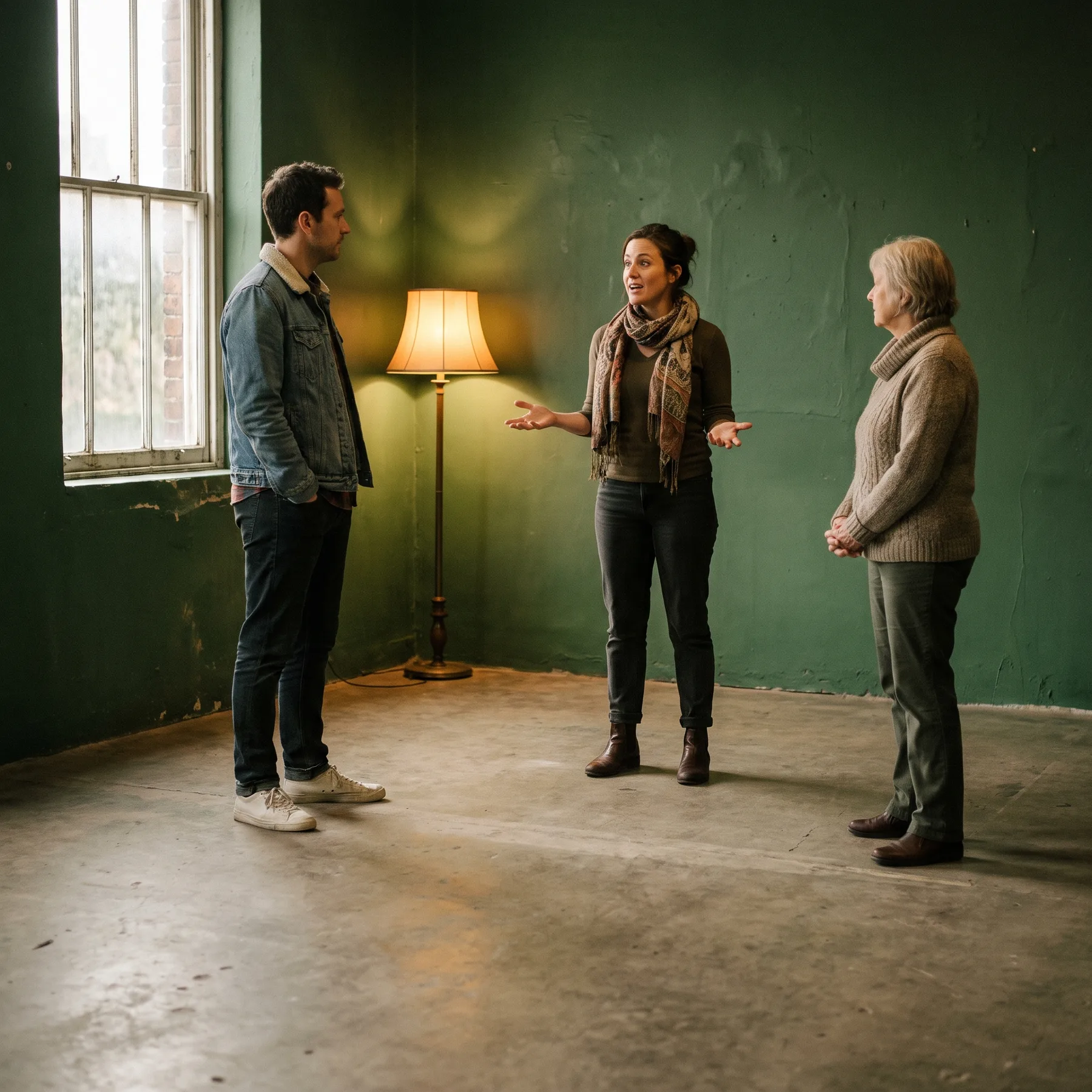 Acting students working through a scene study exercise