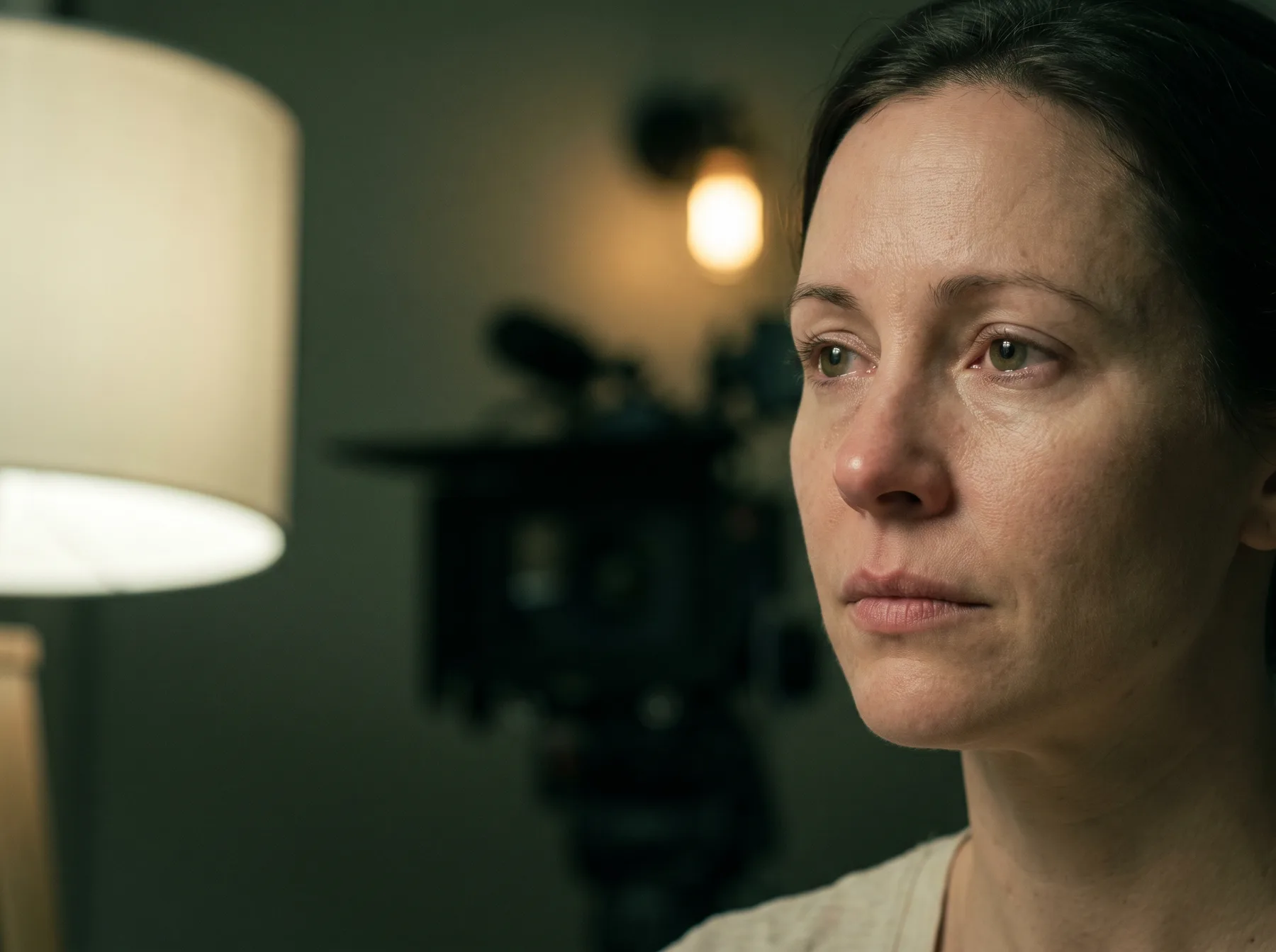 A screen actor listening truthfully during a close-up