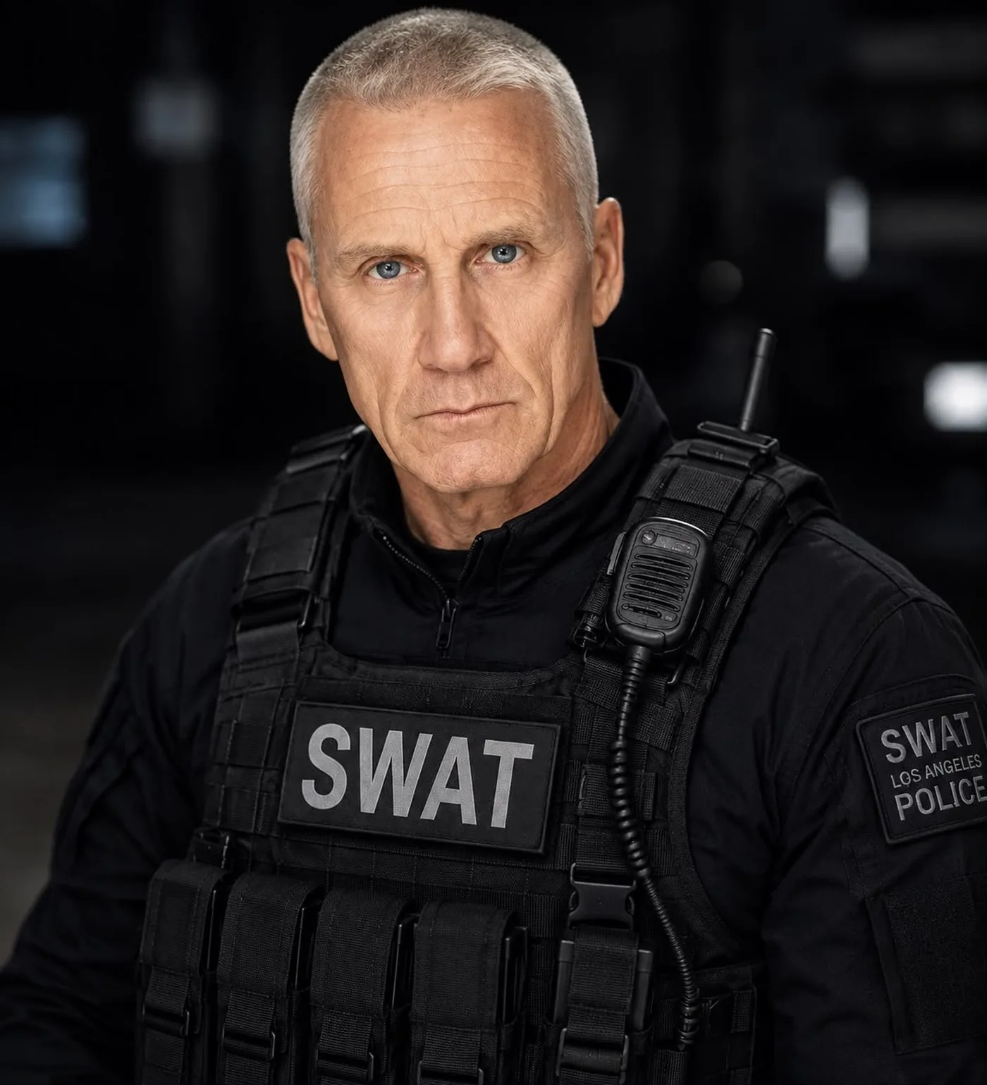 Will Roberts dressed for a SWAT role
