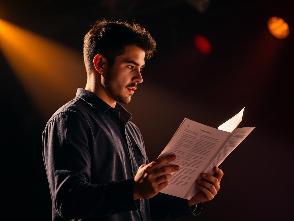Actor rehearsing with memorization tool